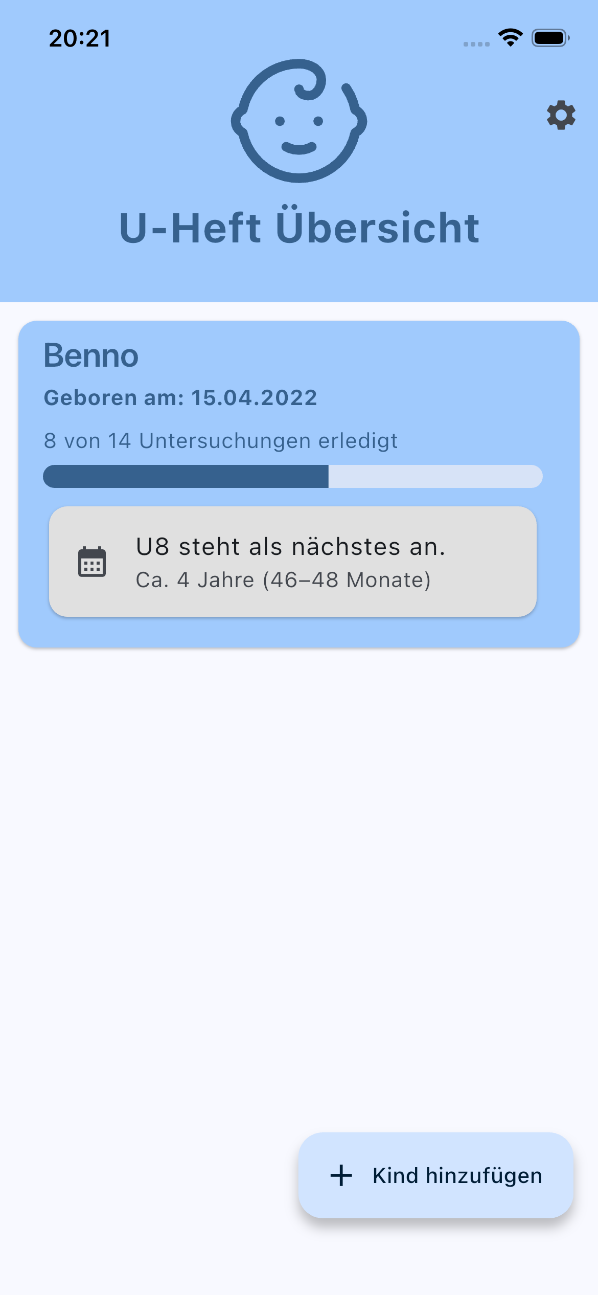 App Screenshot U-Untersuchungen